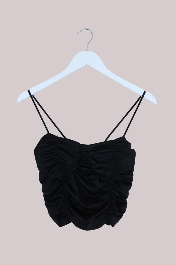 Vintage Top - Black Bustier - Size S