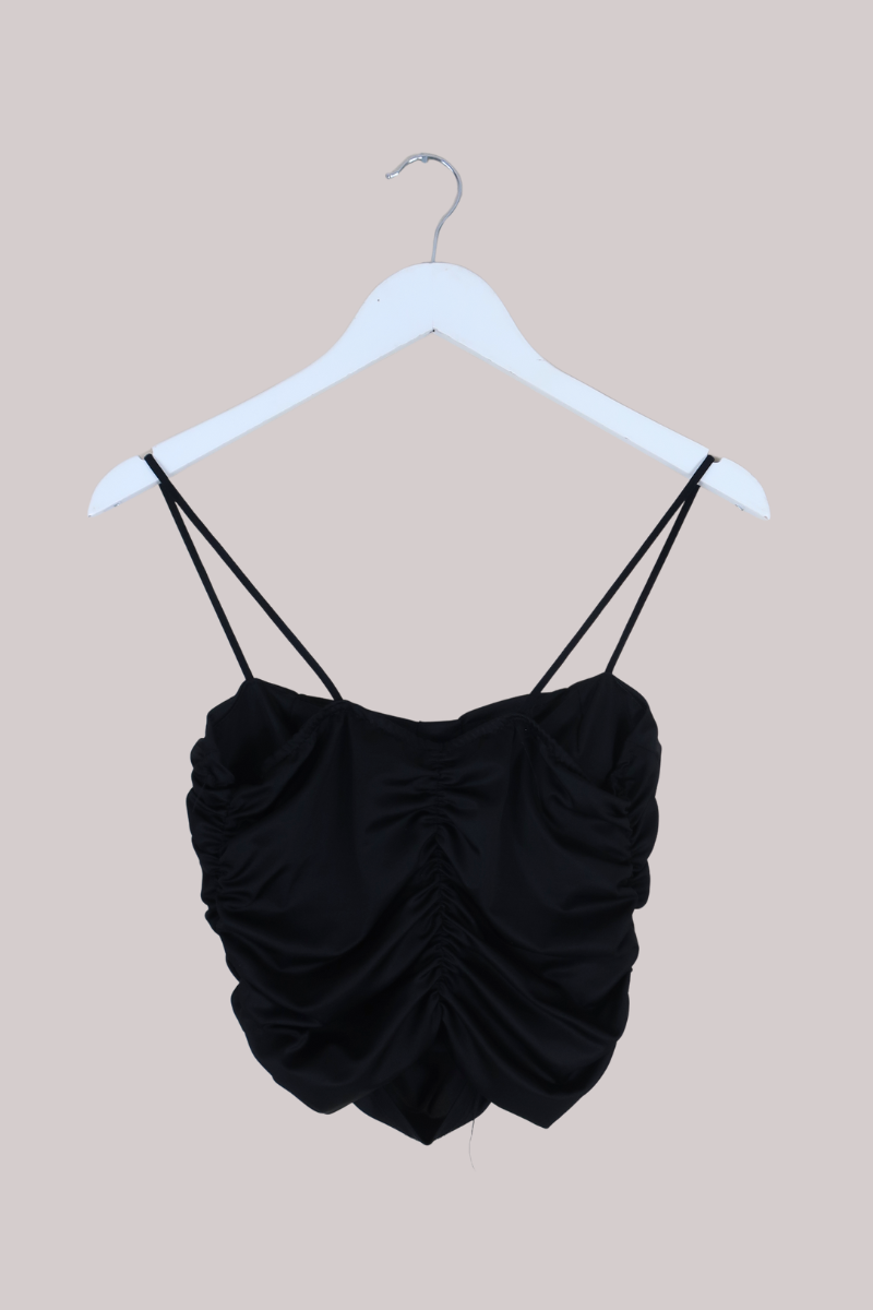 Vintage Top - Black Bustier - Size S