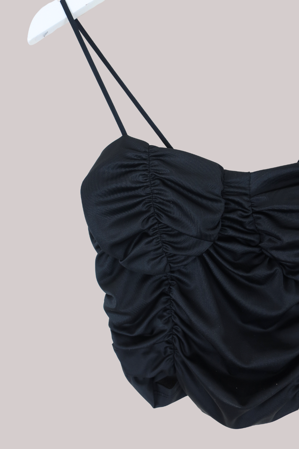 Vintage Top - Black Bustier - Size S