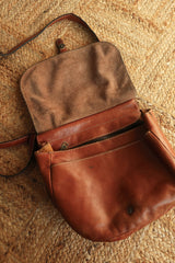 Vintage Terracotta Tan Leather Satchel