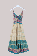 Delilah Recycled Sari Maxi Dress in Sand Dune Paisley - Size XS