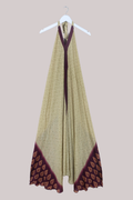 Athena Recycled Sari Maxi Dress in Goddess Gold - Free Size S/M