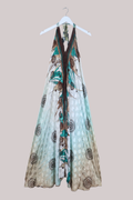Athena Recycled Sari Maxi Dress in Hazy Lake Blue - Free Size M/L