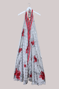 Athena Recycled Sari Maxi Dress in Paisley Rose Garden - Free Size M/L