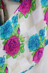 SALE Gemini Wrap Top - Miami Roses - Vintage Sari - Size M/L