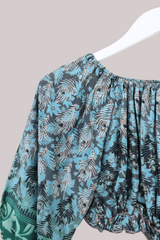 Kitty Vintage Sari Crop Top - Feather and Pine - Free Size