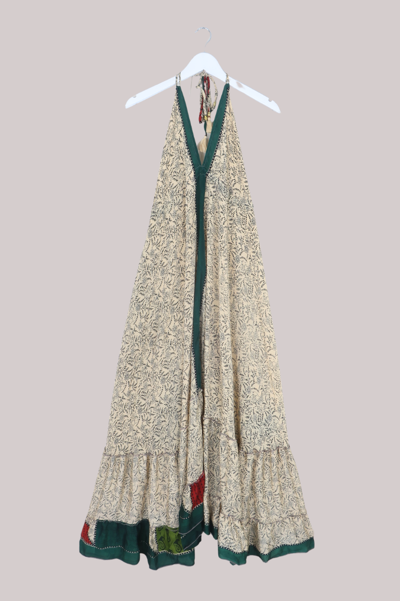 Blossom Halter Maxi Dress in Hand Drawn Florals - Free Size M/L