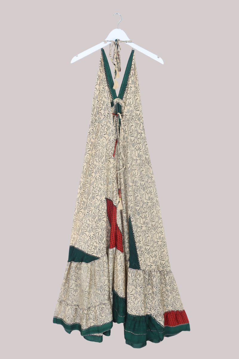 Blossom Halter Maxi Dress in Hand Drawn Florals - Free Size M/L