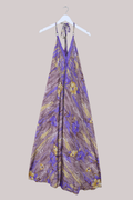 Eden Recycled Sari Dress in Indigo Watercolour Florals - Free Size M/L