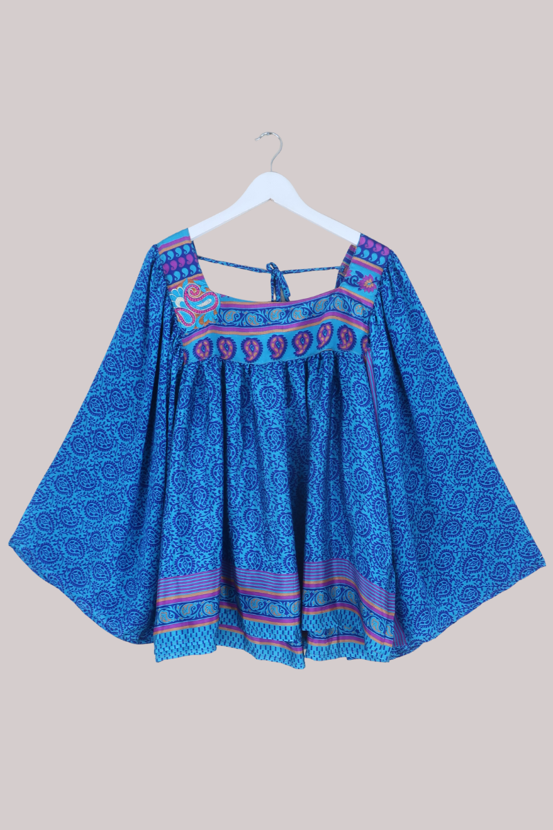 Honey Top in Carnival Blue Paisley - Free Size