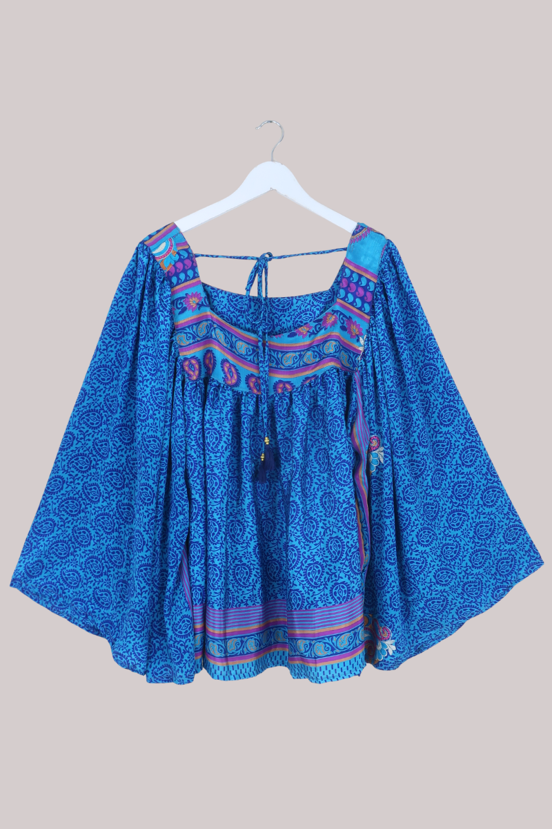 Honey Top in Carnival Blue Paisley - Free Size
