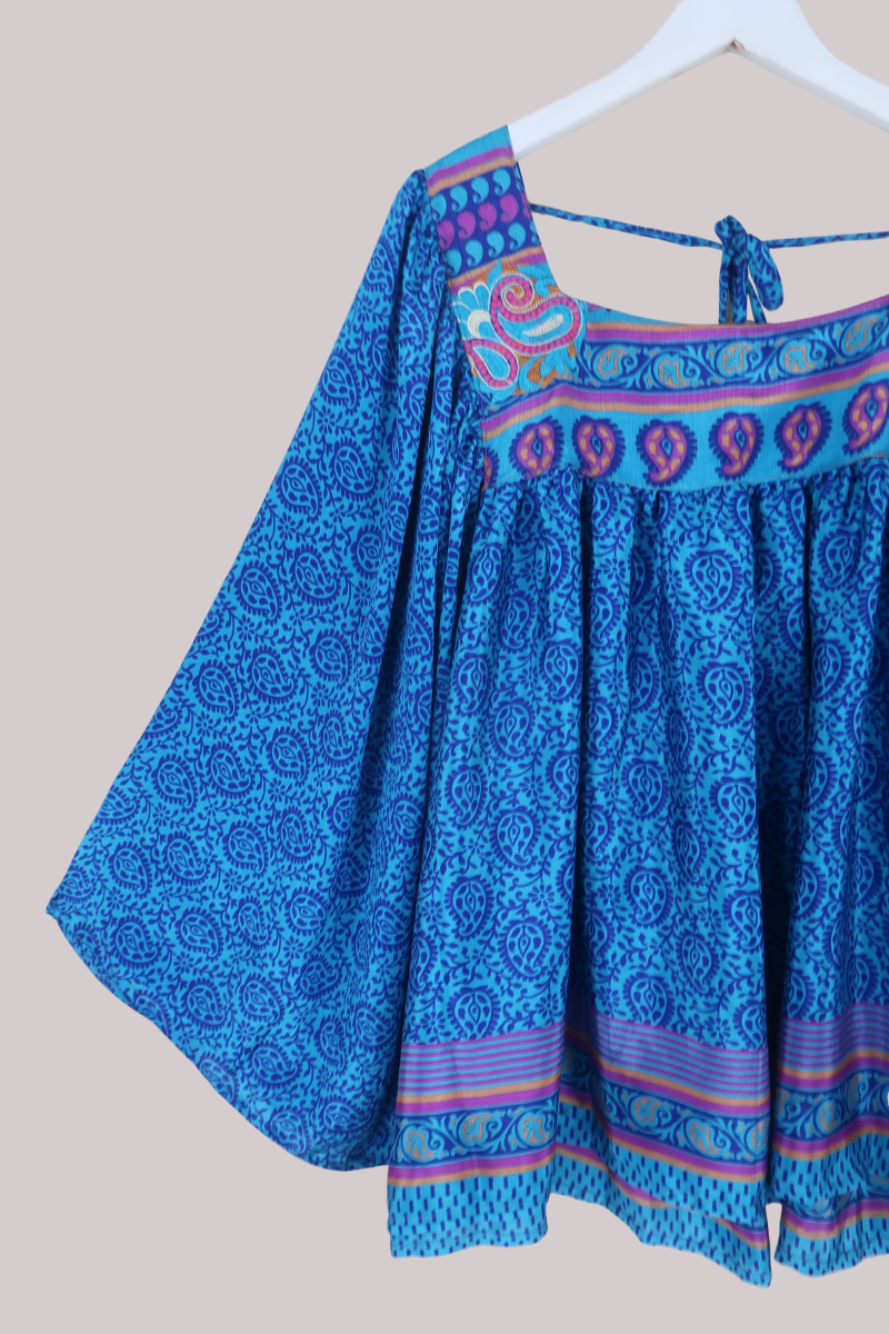 Honey Top in Carnival Blue Paisley - Free Size