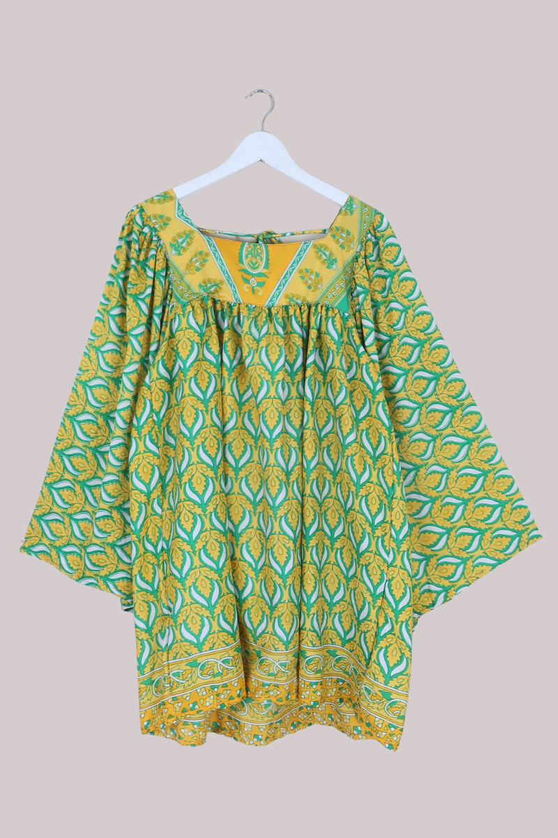 Honey Mini Dress in Lemon & Lime - Free Size