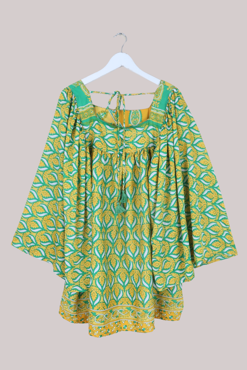 Honey Mini Dress in Lemon & Lime - Free Size
