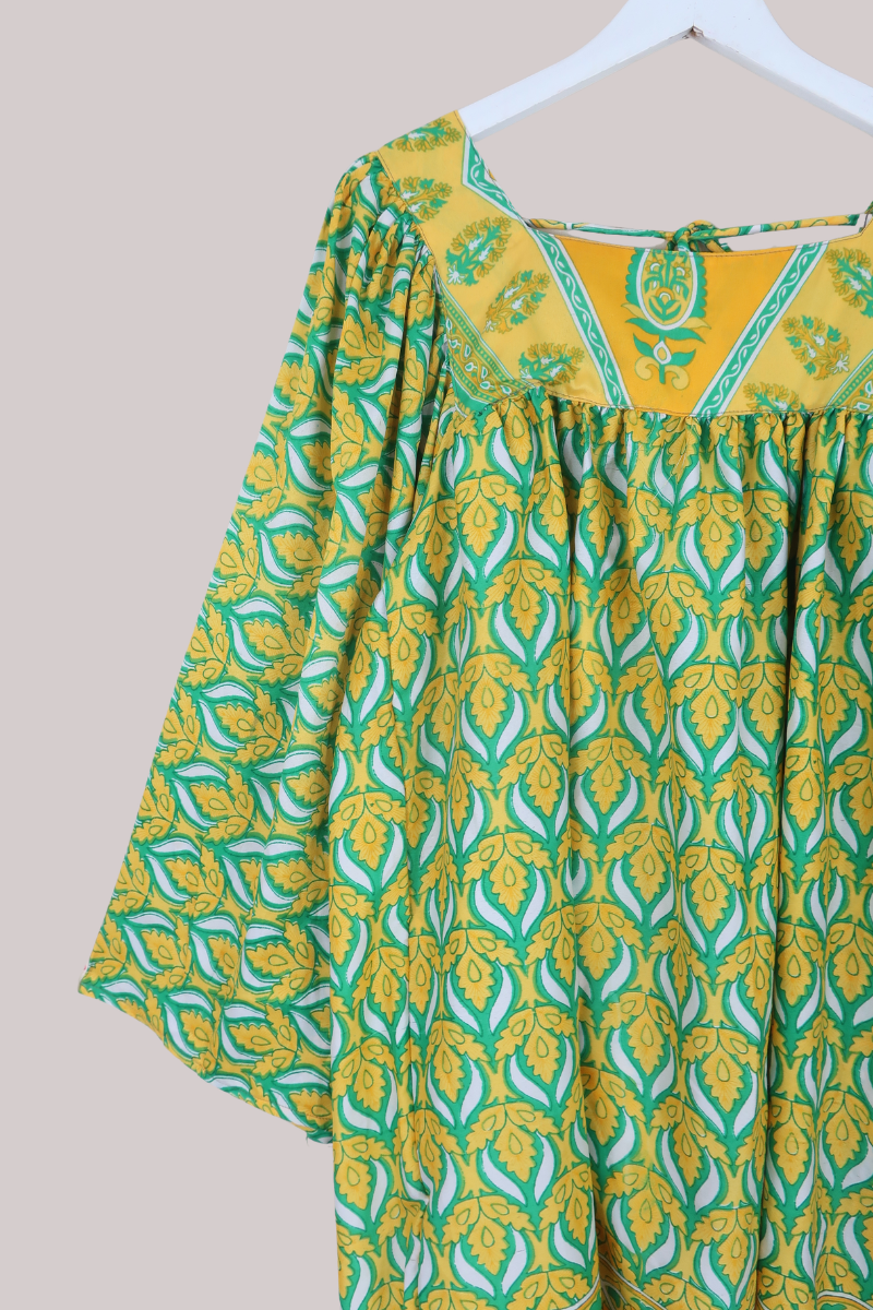 Honey Mini Dress in Lemon & Lime - Free Size