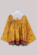 Honey Top in Mustard Yellow Leaves - Free Size