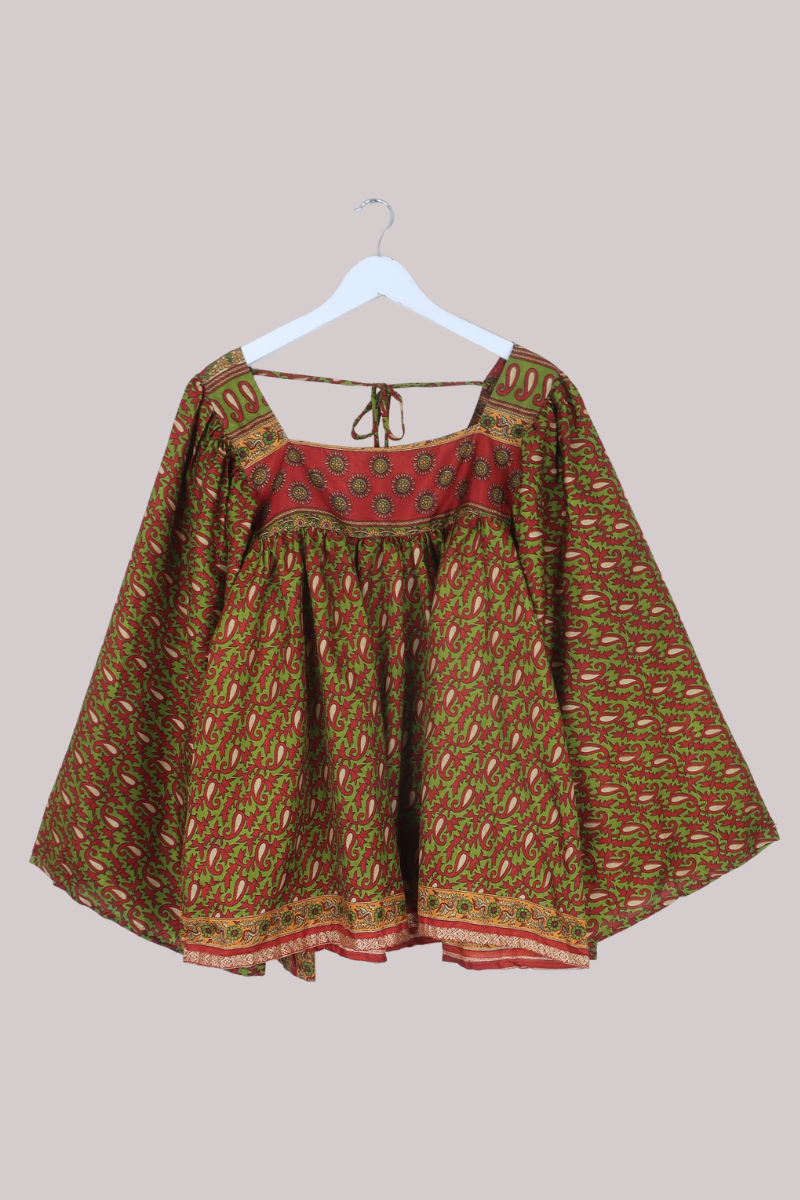 Honey Top in Moroccan Red Paisley - Free Size