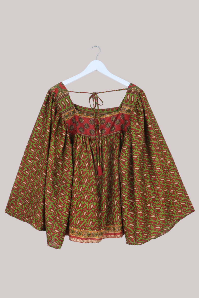 Honey Top in Moroccan Red Paisley - Free Size