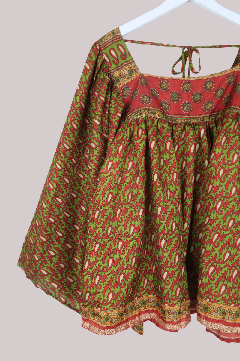 Honey Top in Moroccan Red Paisley - Free Size