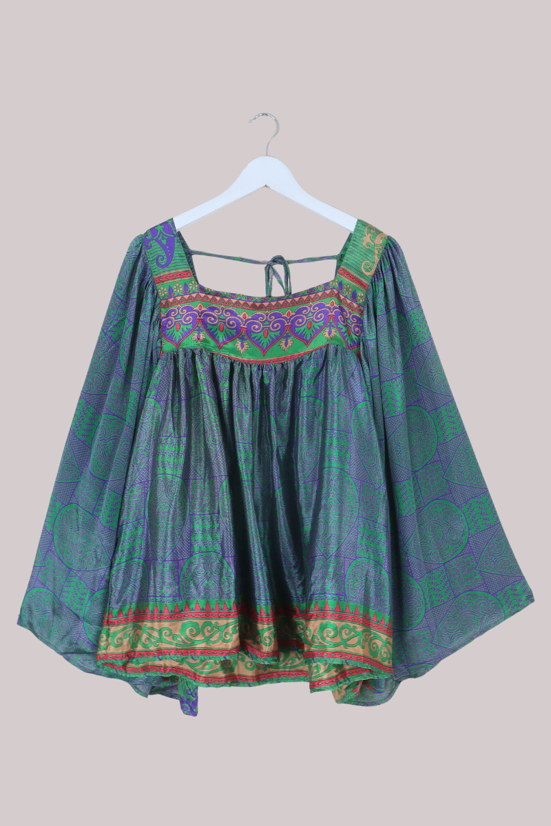 Honey Top in Abstract Festival Green - Free Size