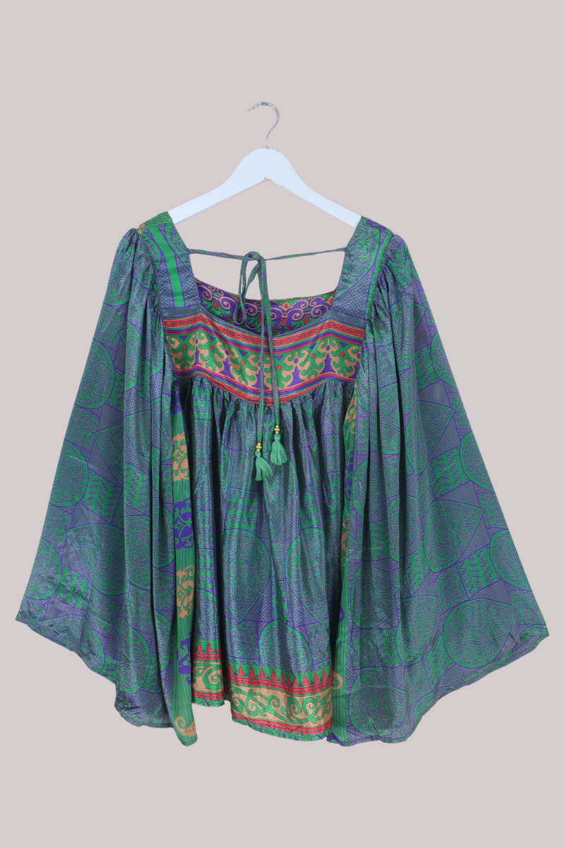 Honey Top in Abstract Festival Green - Free Size