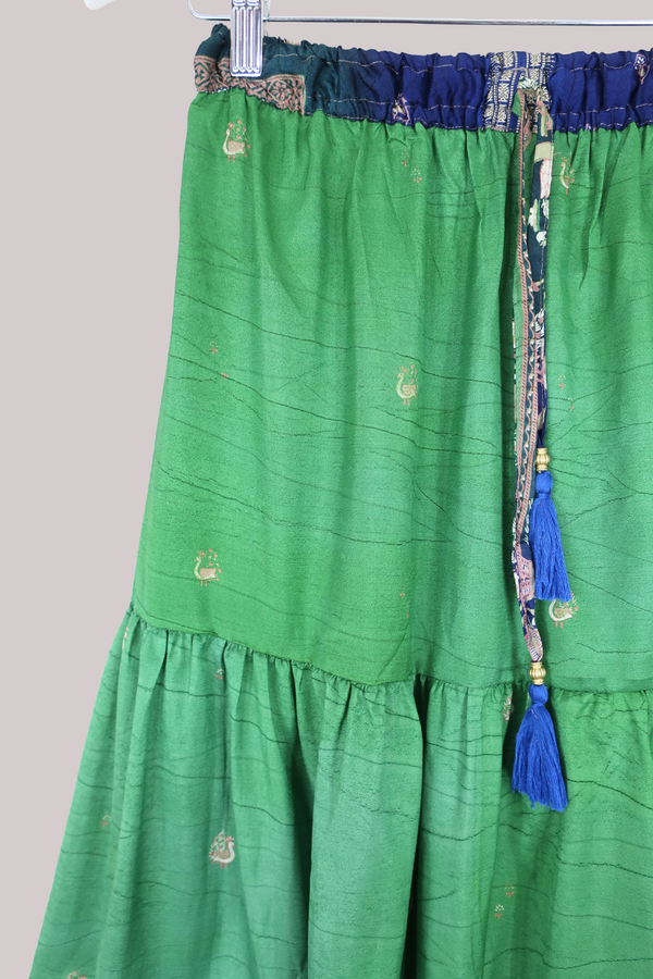Rosie Midi Skirt in Peacock Garden - Free Size