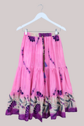 Rosie Midi Skirt in Sweetpea Pink Florals - Free Size