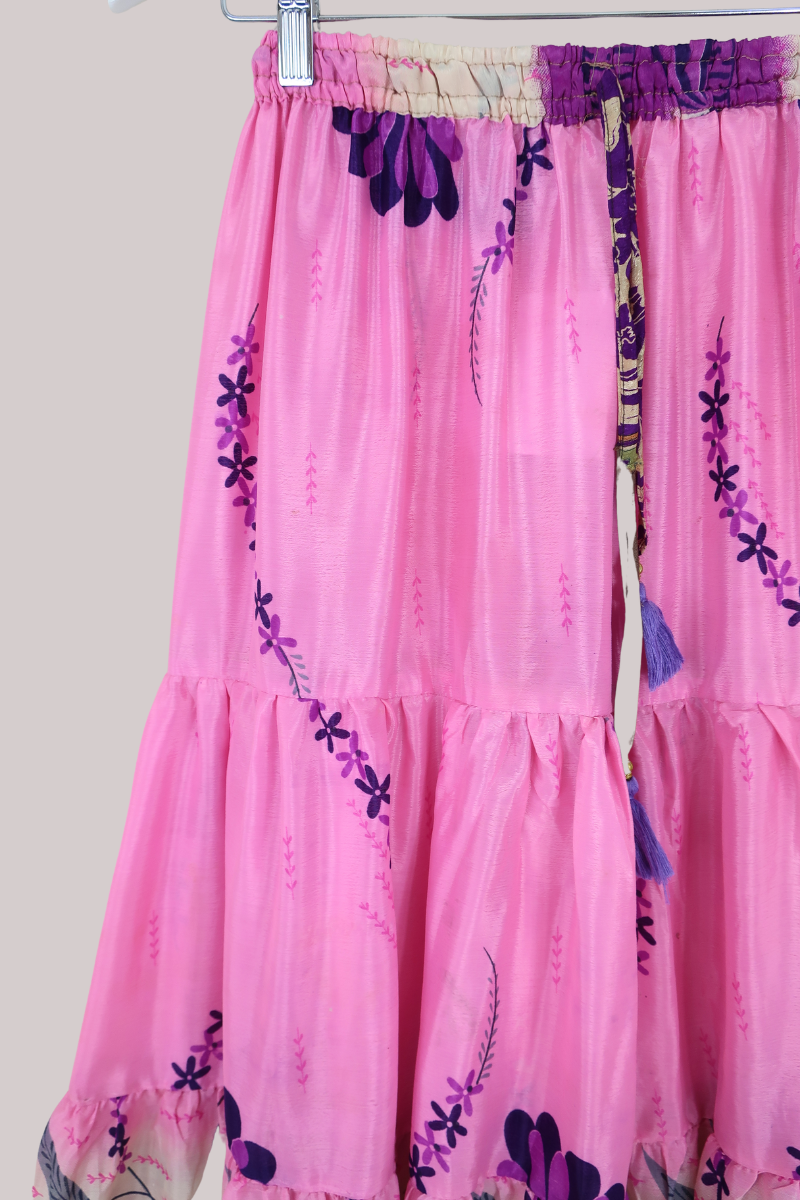 Rosie Midi Skirt in Sweetpea Pink Florals - Free Size