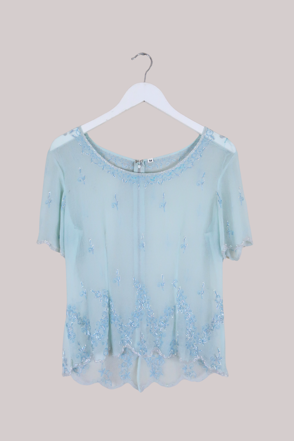 Vintage Top - Snowflake Blue - Size M/L