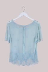Vintage Top - Snowflake Blue - Size M/L
