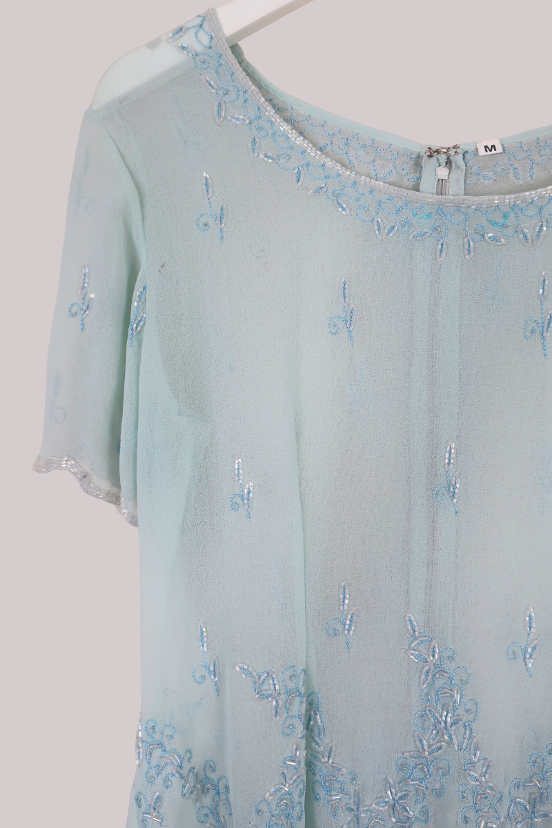 Vintage Top - Snowflake Blue - Size M/L