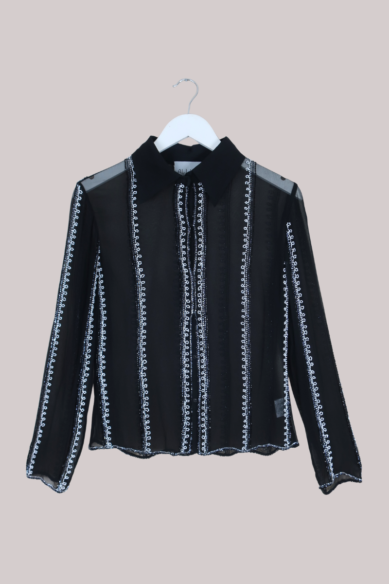 Vintage Top - Sheer Monochrome - Size M/L