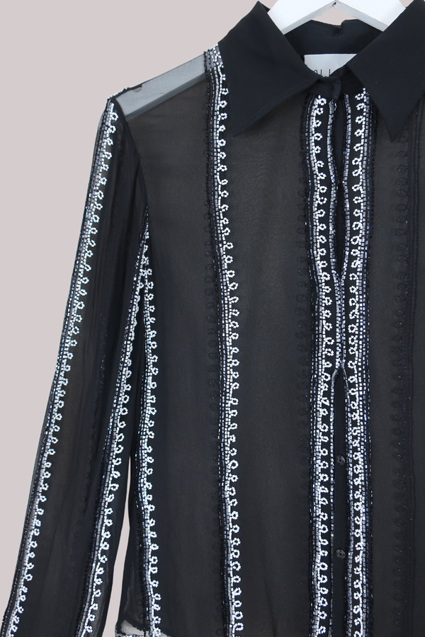 Vintage Top - Sheer Monochrome - Size M/L