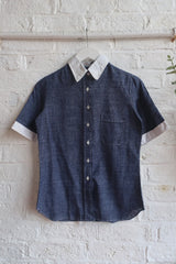 Vintage Shirt - Indigo Weave Button Up - Size XS by All About Audrey