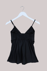 Vintage Top - Black Silk - Size XS