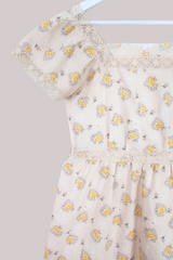 Vintage Mini Prairie Dress - Pastel Yellow Wildflower - Size XXS by All About Audrey