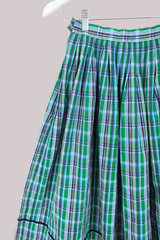 Vintage Skirt - Tartan Blue Lace - Size XXS
