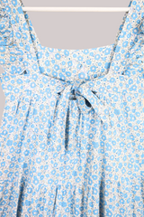 Vintage Tiered Sundress - Cornflower & Ivory Floral - Size S by All About Audrey