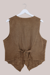 Vintage Embroidered Wildflower Patchwork Waistcoat - Size M by All About Audrey