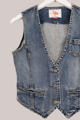 Vintage Espirit Coy Denim Waistcoat - Size XXS/XS