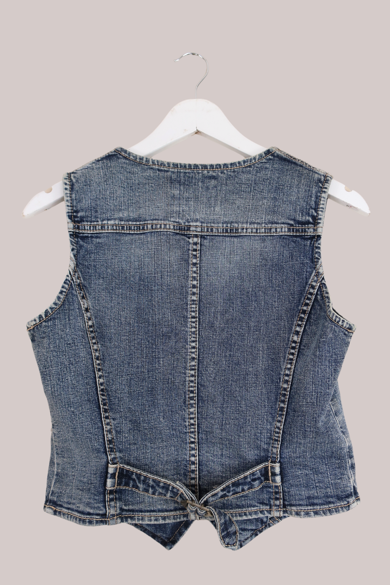 Vintage Espirit Coy Denim Waistcoat - Size XXS/XS