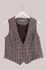 Vintage Tuxedo Cut Houndstooth Waistcoat - Size XS/S by All About Audrey