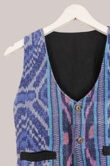 Vintage Heavily Embroidered Blues Waistcoat - Size XXS by All About Audrey