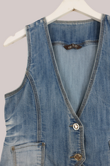 Vintage Viva Love Denim Waistcoat - Size XS by All About Audrey