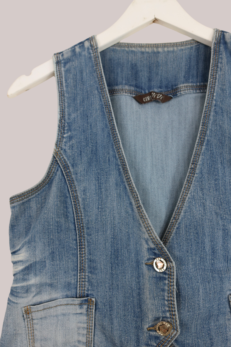 Vintage Viva Love Denim Waistcoat - Size XS by All About Audrey