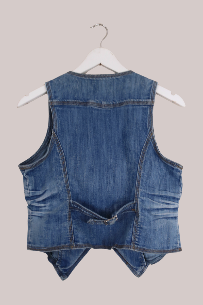 Vintage Viva Love Denim Waistcoat - Size XS by All About Audrey