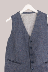 Vintage Blue Dart Mottled Twill Waistcoat - Size M/L by All About Audrey