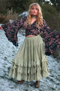 Wendy Broderie Anglaise Skirt in Sage Green