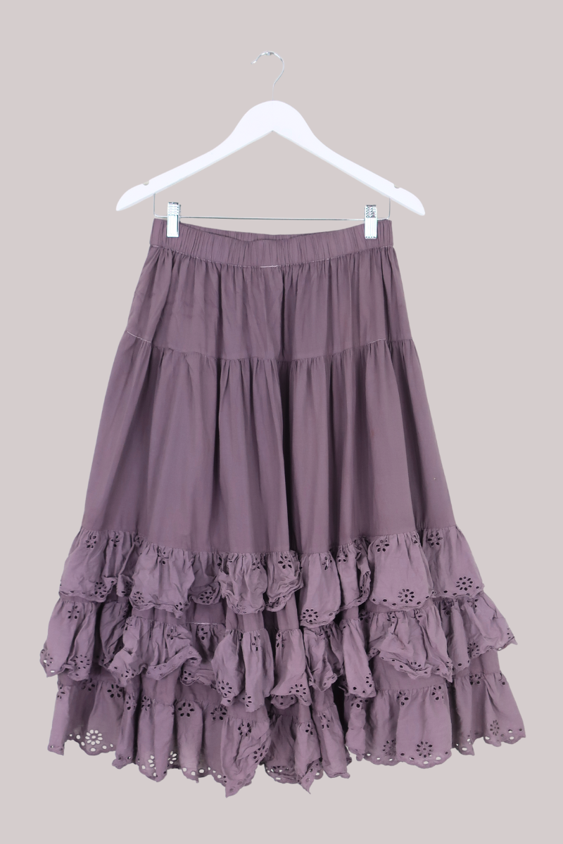 Wendy Broderie Anglaise Skirt in Midsummer Night's Purple