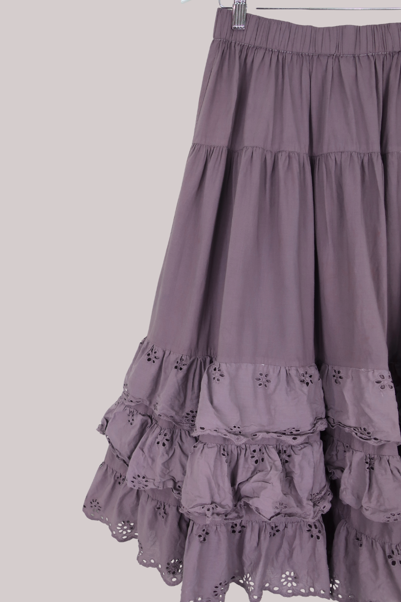 Wendy Broderie Anglaise Skirt in Midsummer Night's Purple